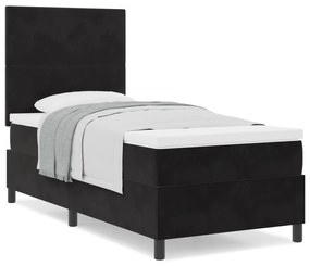 vidaXL Κρεβάτι με Στρώμα Μαύρο 90x200 εκ. Βελούδο