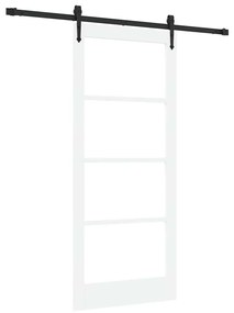 vidaXL Ολισθητή Πόρτα Λευκό 86 x 198.5 cm Ξύλο και μέταλλο