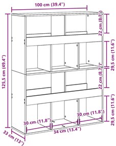 Βιβλιοθήκη Sonoma Δρυς 100x33x125,5 εκ. από Επεξεργασμένο Ξύλο - Καφέ