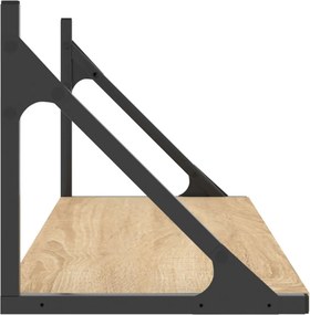 vidaXL Ράφια Τοίχου 2 τεμ. Sonoma Δρυς 80x25x25,5 εκ. από Τεχνητό Ξύλο