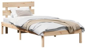 vidaXL Σκελετός Κρεβατιού Καφέ 100 x 200 cm Μασίφ ξύλο πεύκου