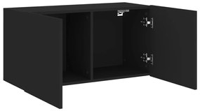 vidaXL Ντουλάπι Τοίχου Τηλεόρασης Μαύρο 80 x 30 x 41 εκ.