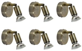 Φωτιστικό Τοίχου SE 140-C1 Saba 77-8837 (Σετ 6τμχ) 8x15,5cm GU10 60W Bronze Homelighting Metal