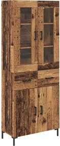 vidaXL Highboard 2 pcs Παλιό ξύλο 69,5 x 34 x 180 εκ.