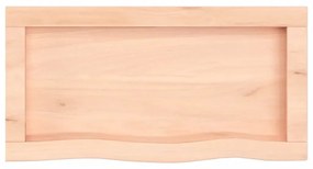 Πάγκος Μπάνιου 60x30x(2-6) εκ. από Ακατέργαστο Μασίφ Ξύλο - Καφέ