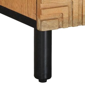 Κομοδίνα 2 τεμάχια καφέ 40x33x46 cm από μασίφ ξύλο Mango - Καφέ