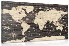Εικόνα χάρτη σε ξύλινο φόντο