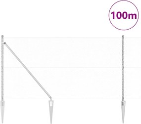 vidaXL Στύλος Περιφράξεων Ασημί 100 x 1 μ (25 χλστ πλέγμα) Ατσάλι
