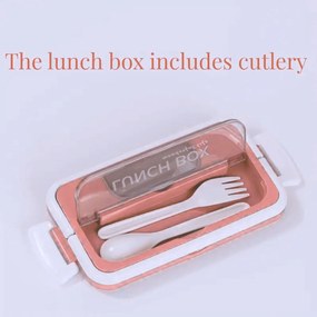 Πλαστικό Δοχείο Φαγητού 800ml με Μαχαιροπίρουνα - Ροζ