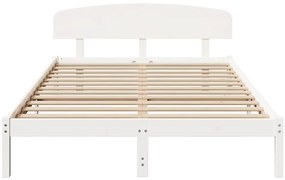 vidaXL Σκελετός Κρεβατιού Λευκό 150 x 200 cm Μασίφ ξύλο πεύκου