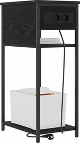 vidaXL Κομοδίνο Μαύρη Οξυά 41 x 28 x 76 εκ. Επεξεργασμένο ξύλο