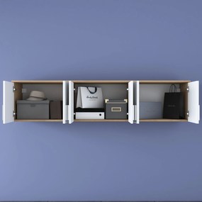 Ράφι Τοίχου Καρυδί / Λευκό CRUAGE 180x37.5x41.4