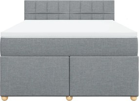 vidaXL Κρεβάτι Boxspring με Στρώμα Αν. Πράσινο 160x200εκ Υφασμάτινο