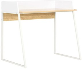 vidaXL Γραφείο Λευκό / Χρώμα Δρυός 90 x 60 x 88 εκ.