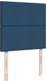 vidaXL Κρεβάτι Boxspring με Στρώμα Μπλε 90x190 εκ.Υφασμάτινο