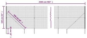 vidaXL Συρματόπλεγμα Περίφραξης Πράσινο 1,6 x 25 μ. με Καρφωτές Βάσεις