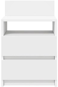 vidaXL Κομοδίνο με 2 συρτάρια Λευκό 40x33x60 cm
