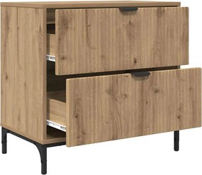 vidaXL Κομοδίνο artisan δρυς 63.5 x 36 x 61 εκ Επεξεργασμένο ξύλο