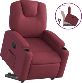 vidaXL Πολυθρόνα Ανακλινόμενη με Ανύψωση Μπορντό Υφασμάτινη