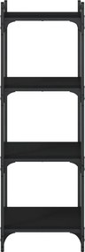 vidaXL Βιβλιοθήκη 4 Επιπέδων Μαύρη 40 x 30 x 120 εκ. από Επεξεργ. Ξύλο