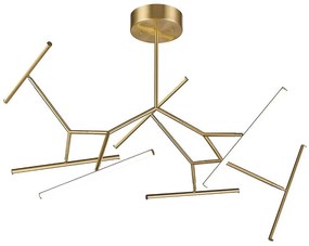 Φωτιστικό Οροφής Φωτεινοί Ράβδοι 2073 Led 3000Κ 68W Gold Matt Aluminum,Acrylic