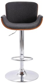 vidaXL Σκαμπό Μπαρ Γκρι Υφασμάτινο