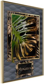 Αφίσα - Monstera in the Frame - 20x30 - Χρυσό - Χωρίς πασπαρτού