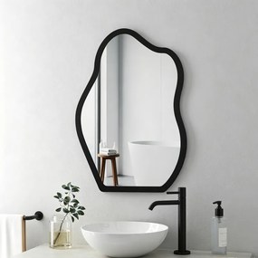 Καθρέπτης Evanthia pakoworld μαύρο MDF 36x1.2x56 εκ
