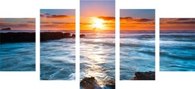 Εικόνα 5 μερών ήλιος πάνω από τη θάλασσα - 200x100