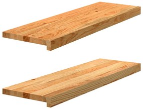 vidaXL Περβάζια παραθύρων 2 τεμ. Αν. Καφέ 80x25x2 εκ. Μασίφ Ξύλο Δρυός