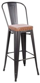 Σκαμπό Bar Relix Ε5209P,104 43x48x78/114cm Black-Camel Μέταλλο,Τεχνόδερμα