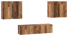 vidaXL Σετ επίπλου τηλεόρασης 6 pcs Παλαιό ξύλο 60 x 30 x 30 cm