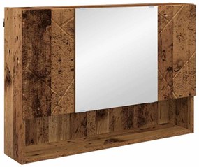 vidaXL Σετ Επίπλων Μπάνιου με ράφι 4 pcs Παλαιό ξύλο 30 x 35 x 192 εκ.
