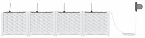 vidaXL Ζαρντινιέρες κήπου Λευκό 160 x 40 x 37.5 cm Ατσάλι