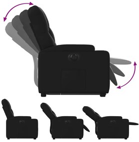 vidaXL Πολυθρόνα Ηλεκτρική Ανακλινόμενη με Ανύψωση Μαύρη Συνθ. Δέρμα