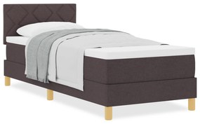 vidaXL Κρεβάτι με Βαρέλι και Στρώμα Σκούρο Καφέ 80x200 cm Ύφασμα
