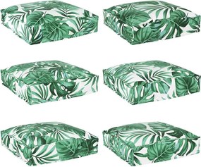vidaXL Μαξιλάρι 6 pcs Σχέδιο Φύλλου 40 x 40 x 8 εκ. Ύφασμα Όξφορντ