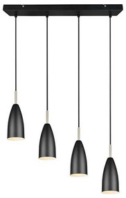 Φωτιστικό Οροφής - Ράγα Farin R30694032 4xE14 25W 58x150cm Black Mat RL Lighting Μέταλλο