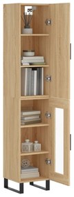 vidaXL Μπουφές Sonoma δρυς 34,5 x 34 x 180 εκ. από Επεξεργασμένο Ξύλο