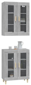 vidaXL Ντουλάπι Γκρι Sonoma 69,5 x 34 x 180 εκ. Επεξεργασμένο Ξύλο