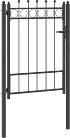 vidaXL Πύλη Φράχτη HORST 100 x 125 cm Μέταλλο Μαύρο Κλειδώσιμο