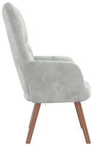 vidaXL Πολυθρόνα Relax Ανοιχτό Γκρι Βελούδινη