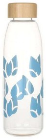 Μπουκάλι PKV-003 550ml Clear-Light Blue Pebbly Glass,Bamboo