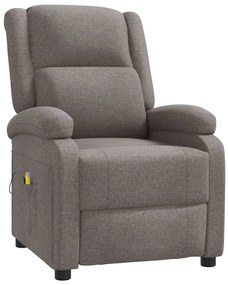 vidaXL Πολυθρόνα Μπερζέρα Μασάζ Taupe Υφασμάτινη