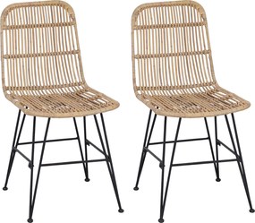vidaXL Καρέκλα τραπεζαρίας 2 pcs Φυσικό 41 x 55 x 85 εκ.