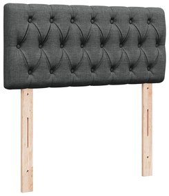 vidaXL Κρεβάτι Boxspring με Στρώμα Σκούρο Γκρι 90x190 εκ. Υφασμάτινο