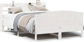 vidaXL Σκελετός Κρεβ. Χωρίς Στρώμα Λευκό 140x200 εκ Μασίφ Πεύκο