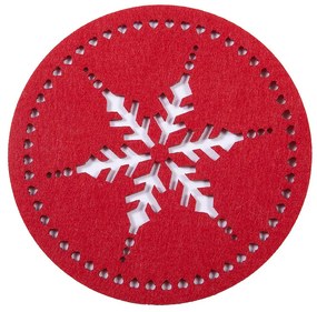 Χριστουγεννιάτικα Σουβέρ (Σετ 4τμχ) Nef-Nef Homeware Snow Flake Red