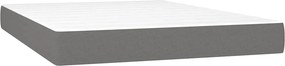 vidaXL Κρεβάτι Boxspring με Στρώμα Σκούρο Γκρι 140x200 εκ Υφασμάτινο