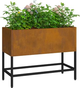 vidaXL Υψωμένη Γλάστρα Κήπου Σκ rusty 60 x 26 x 45 εκ
